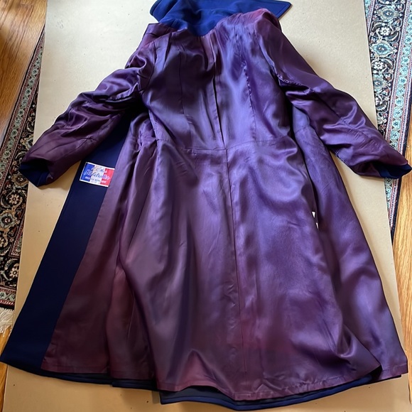 Rare vintage L C Mae’s Globetrotter shower repellent coat in navy blue. Small - Picture 7 of 11